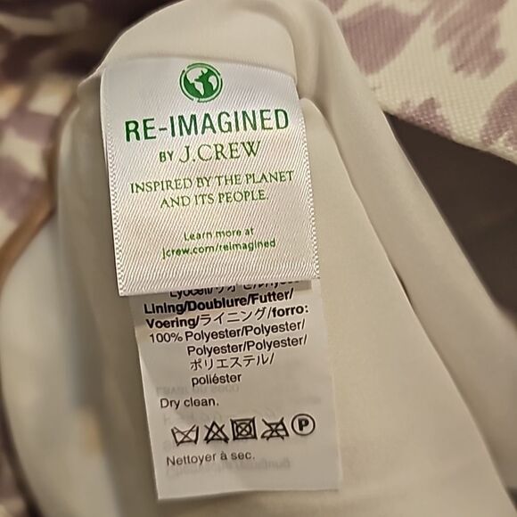 NWT J. Crew Pleated Linen Blend Pants in Lilac Giraffe Print size 8 - Picture 13 of 14